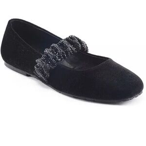Kenneth Cole Reaction Women’s Black Velvet Elema Jewel Flats